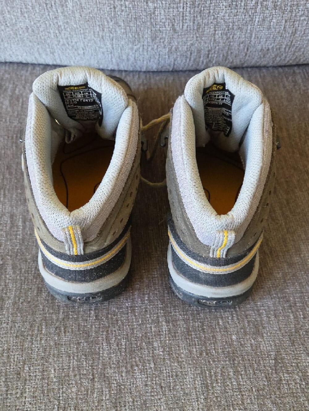 Keen Women's Grey and Yellow Lace-Up Steel Toed Boots - Picture 2 of 8